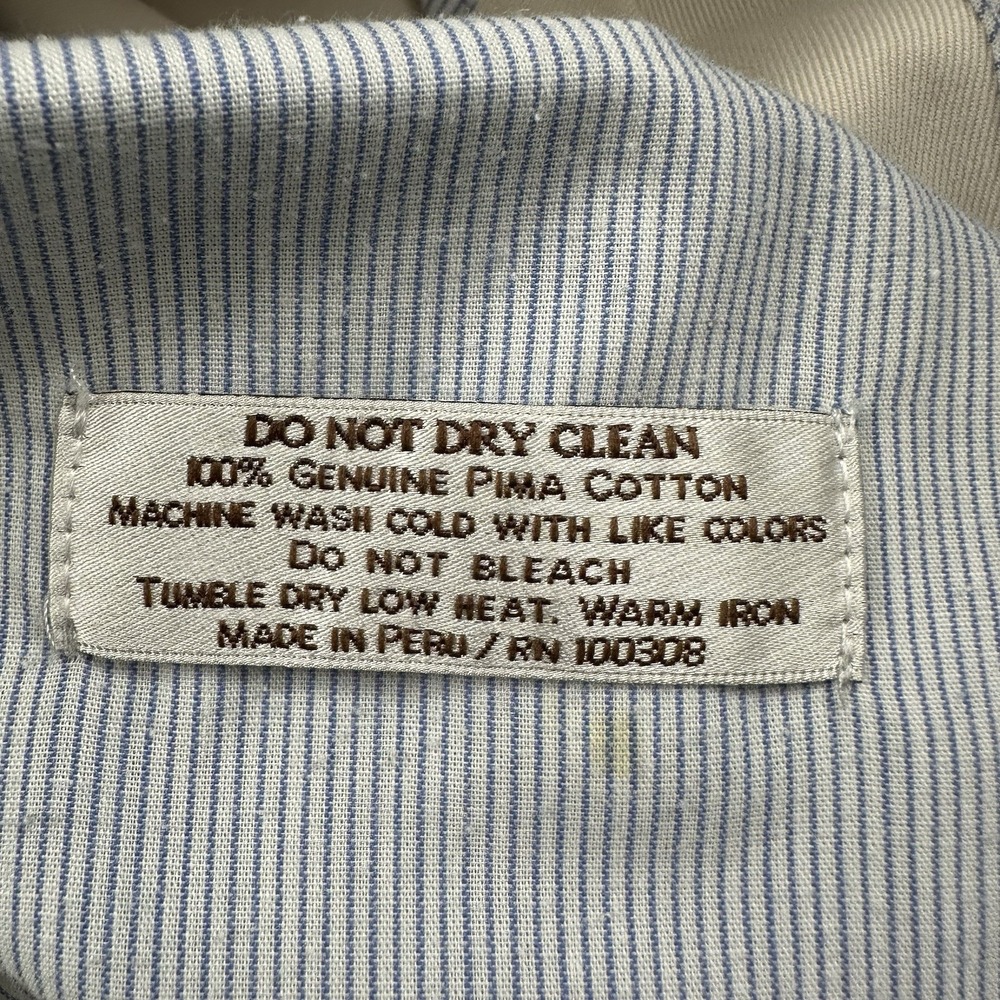 VTG Peter Millar 100% Pima Cotton Chino Pants Men 38x32 Cream Khaki Classic Peru - Picture 11 of 13